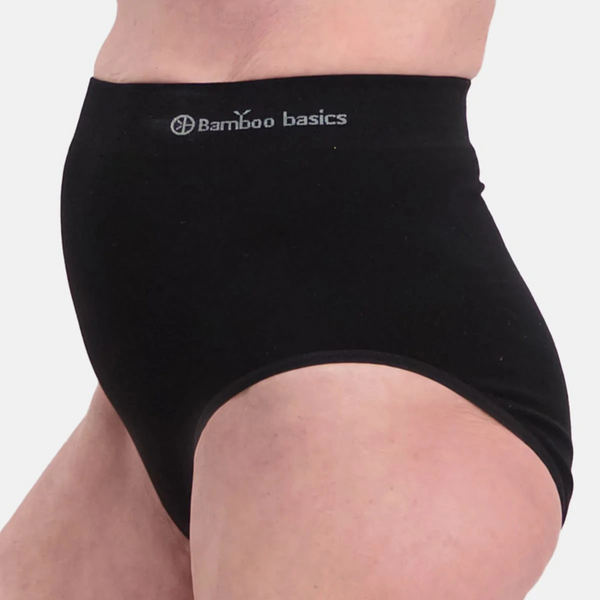 Amy bamboo extra high maxi panties - black 2 pack