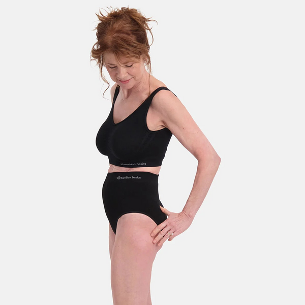 Amy bamboo extra high maxi panties - black 2 pack