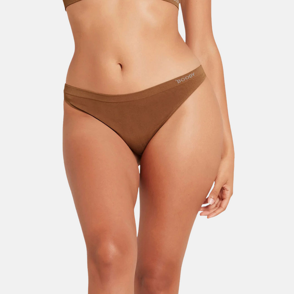 Tan nude bamboo thong panty