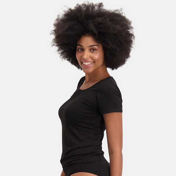Kate bamboo T-shirt round neck - black 2 pack