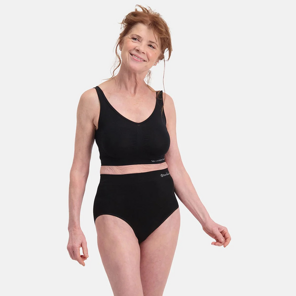 Amy bamboo extra high maxi panties - black 2 pack