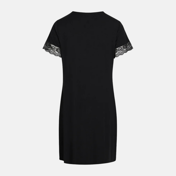 Karita bamboo short-sleeved nightgown - black