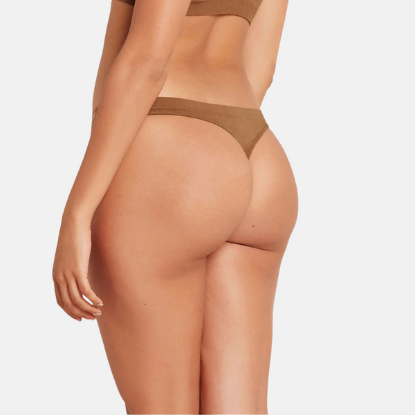 Tan nude bamboo thong panty