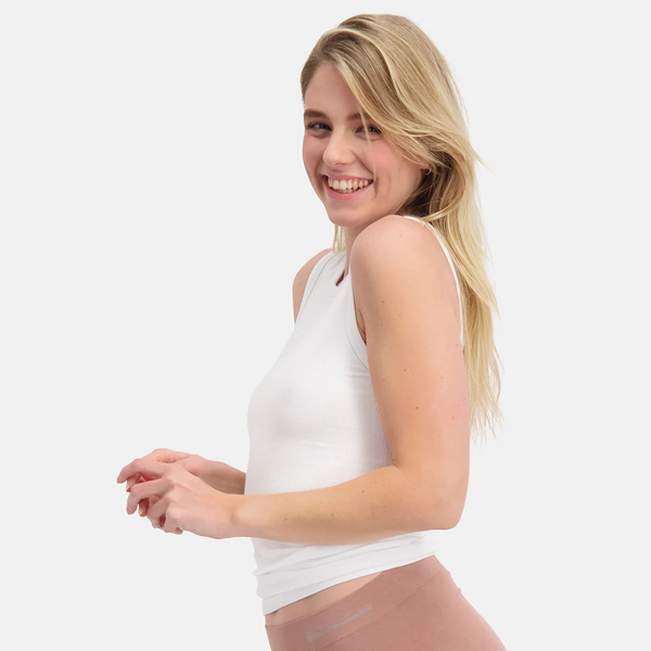 River rib bamboo tank top - white 2 pack