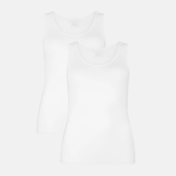 Anna bamboo tank top - white 2 pack