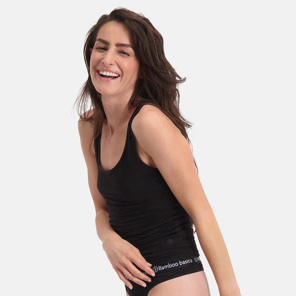 Anna bamboo tank top - black 2 pack