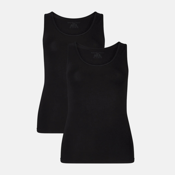 Anna bamboo tank top - black 2 pack