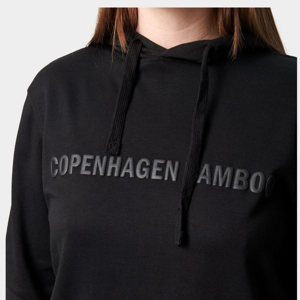 Black bamboo hoodie with logo