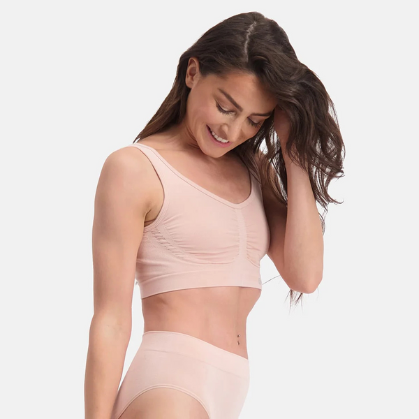 Nova bamboo bra without padding - rose nude 2 pack
