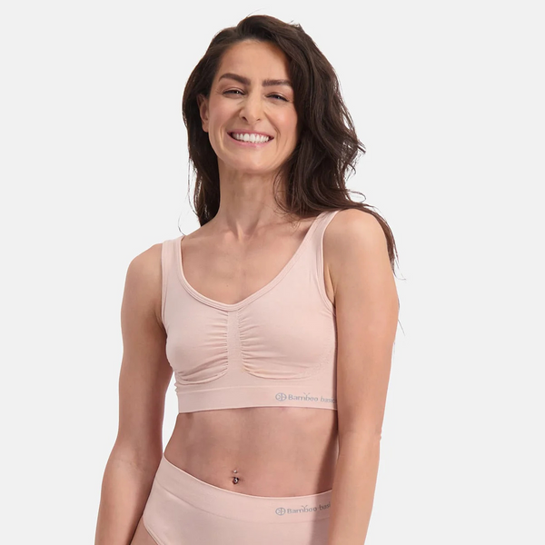 Nova bamboo bra without padding - rose nude 2 pack