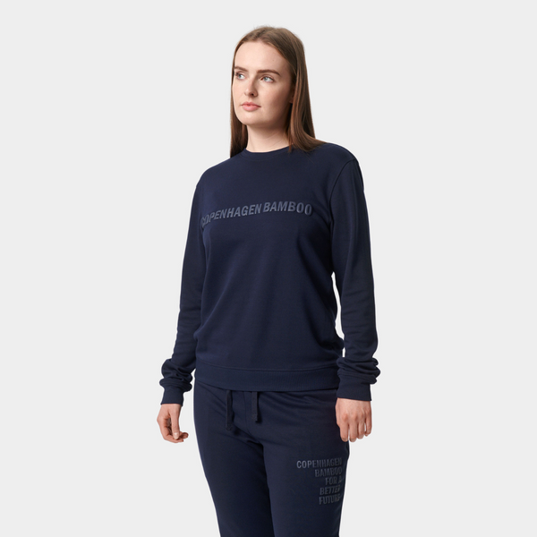 Navy bamboo sweatshirt with logo