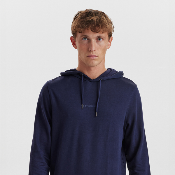 Navy badge bamboo hoodie