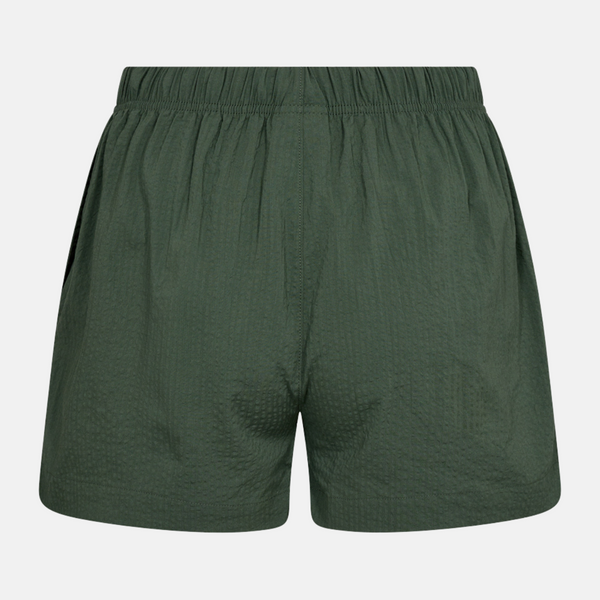 Green bamboo shorts in seersucker quality