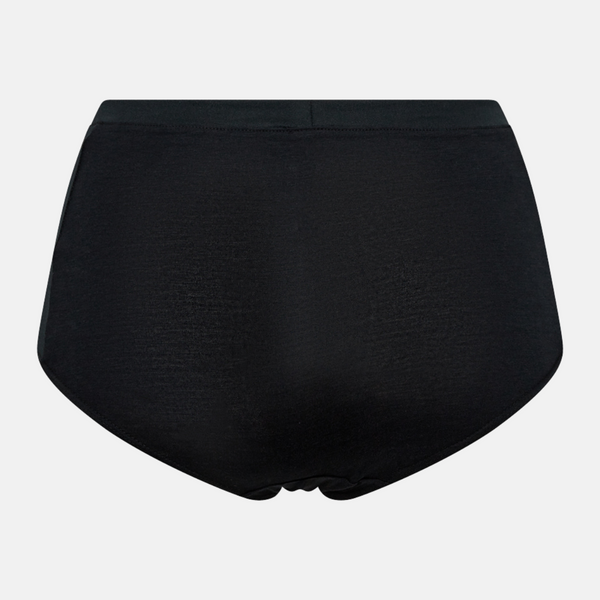 Black Bamboo maxi panties with feminine details