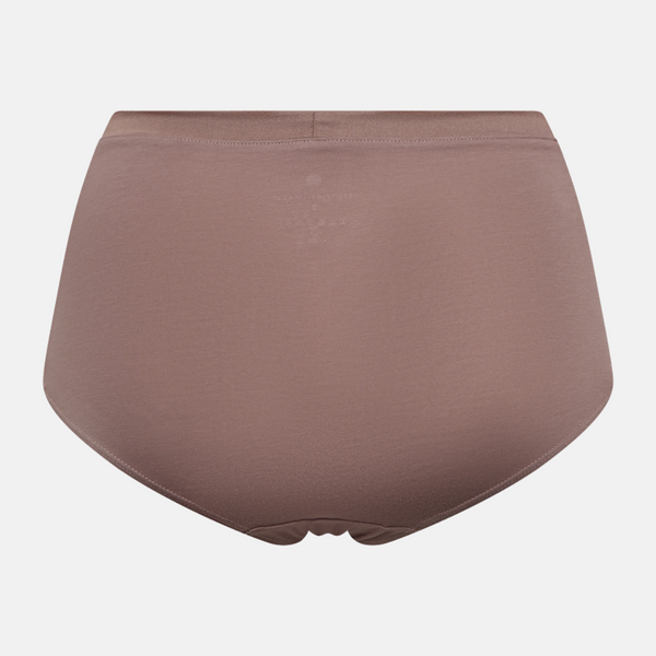 Taupe Bamboo maxi panties with feminine details