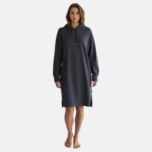 Dark grey bamboo hoodie dress