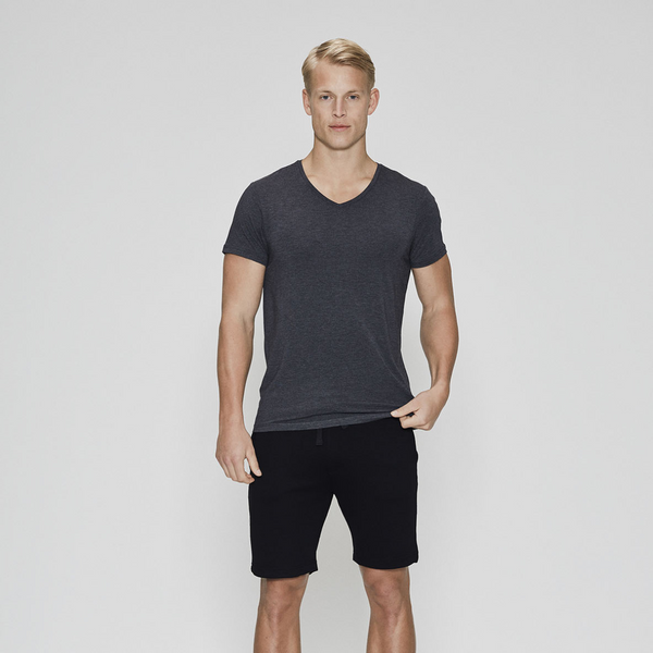 Dark grey v-neck bamboo T-shirt