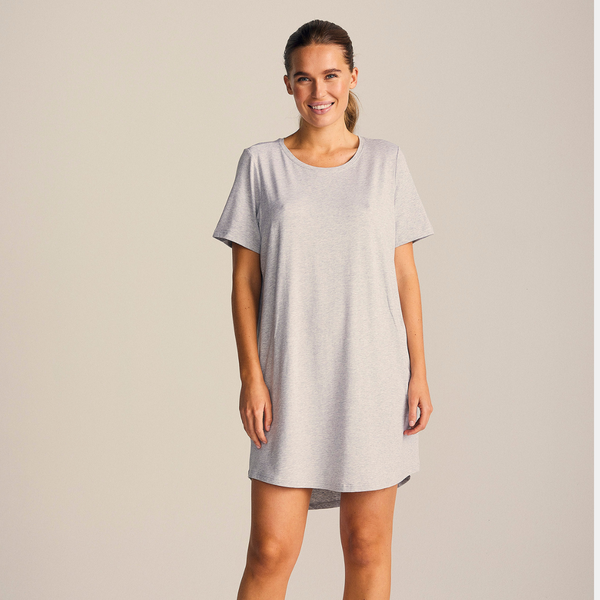 Bamboo T-shirt dress light grey