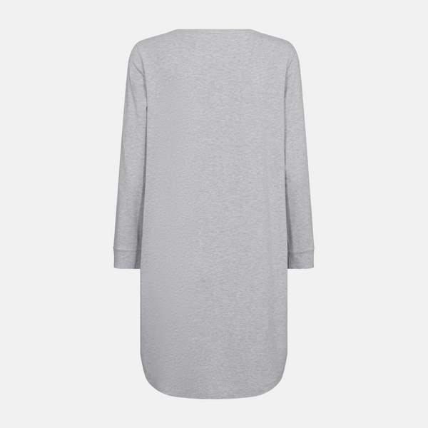 Long-sleeved bamboo T-shirt dress light gray