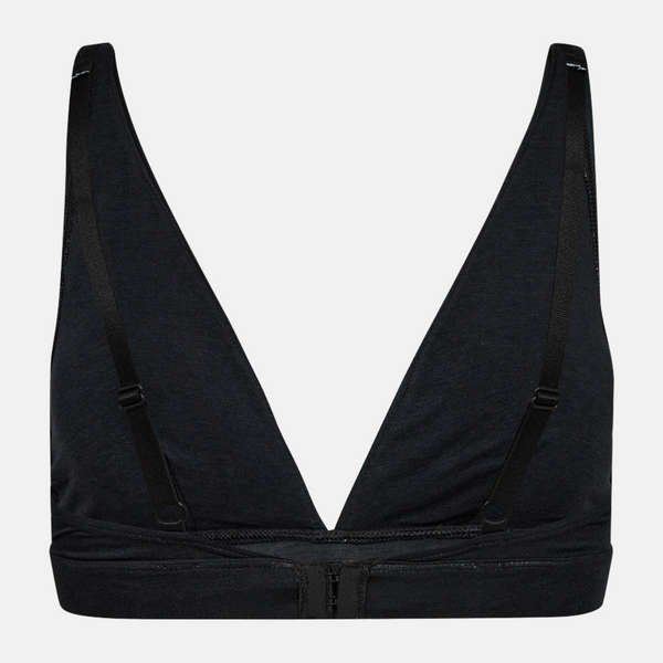 Black bamboo triangle bra with feminine details