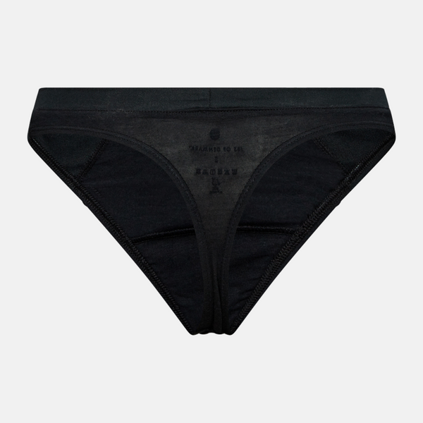 Black Bamboo G-string panties with feminine details