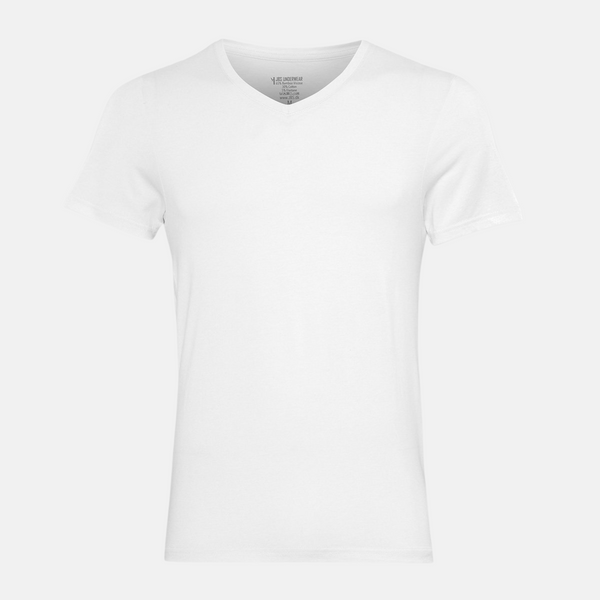 2 white slim fit bamboo v-neck T-shirts