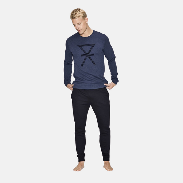 Dark blue bamboo sweatshirt with print