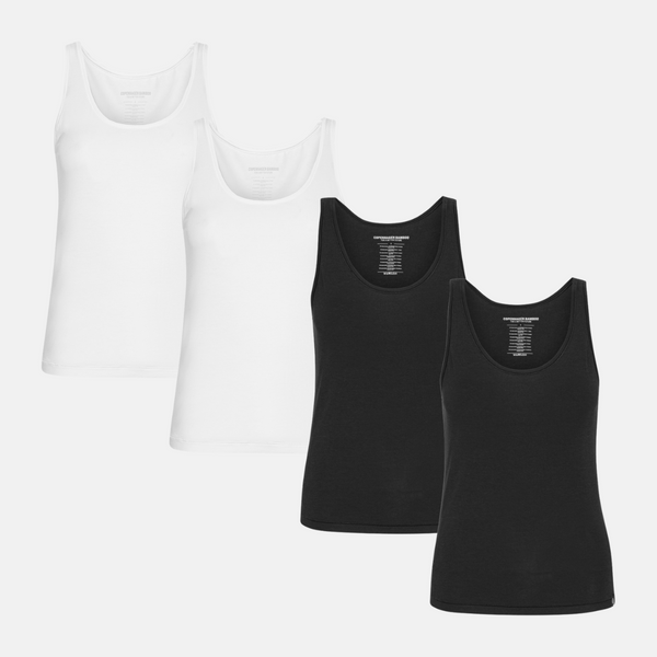 4 pack bamboo tops black/white