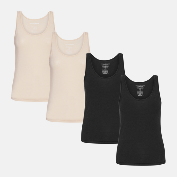 4 pack bamboo tops black/cream