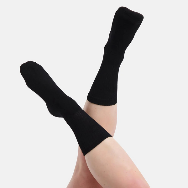 Senna padded bamboo tennis socks - black 2 pack