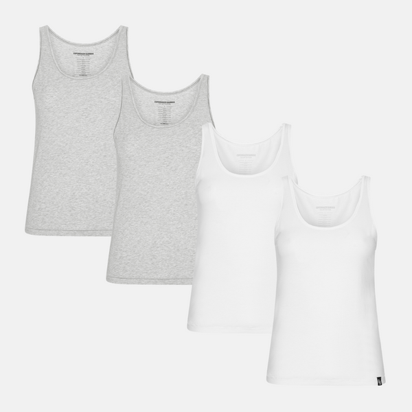 4 pack bamboo tops white/gray