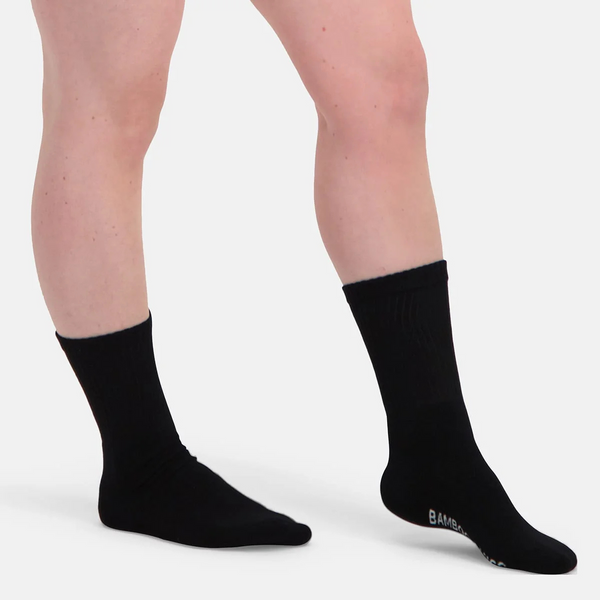Senna padded bamboo tennis socks - black 2 pack