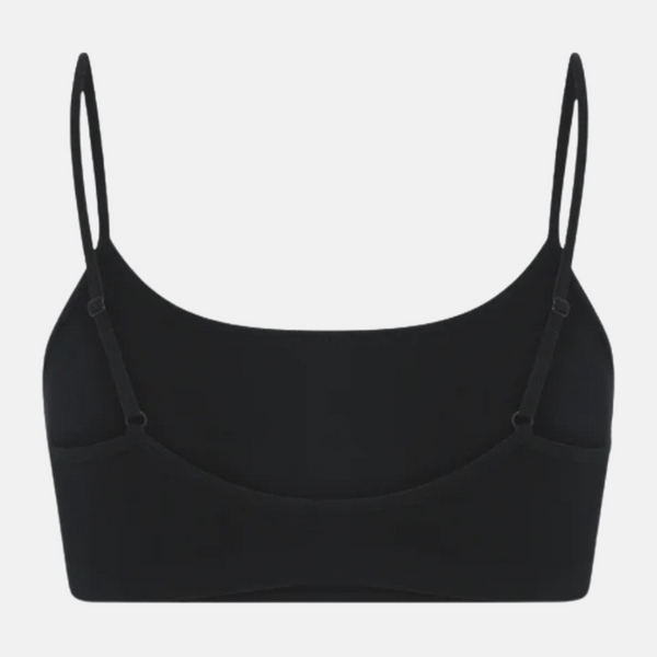 Black bra top in bamboo with thin straps
