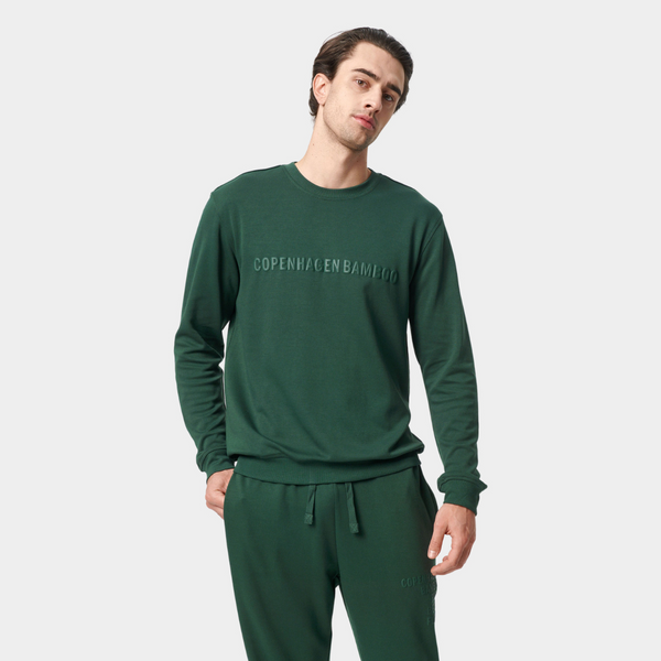 Green bamboo sweatshirt with logo