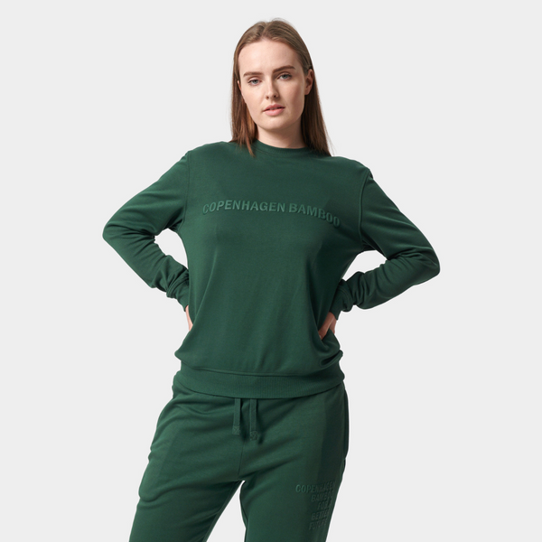Green bamboo sweatshirt with logo
