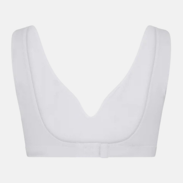 White bamboo bra top with wide straps