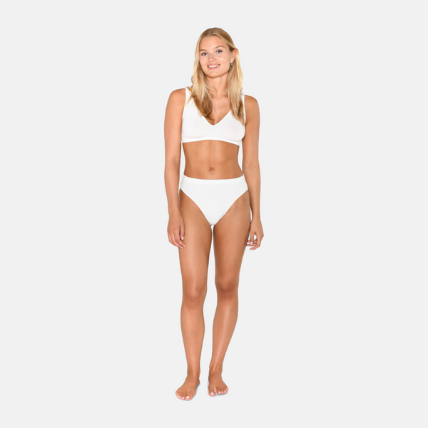 White bamboo bra top with wide straps