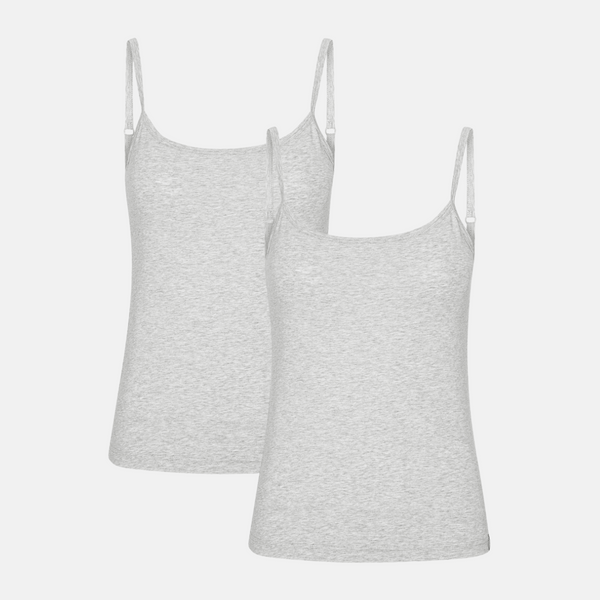 Gray bamboo tops with thin straps - 2 pack