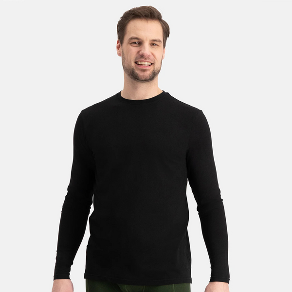 Ralph bamboo long sleeve round neck T-shirt - black 2 pack
