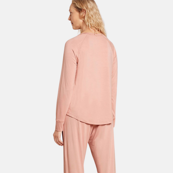 Pink long sleeve raglan bamboo lounge T-shirt