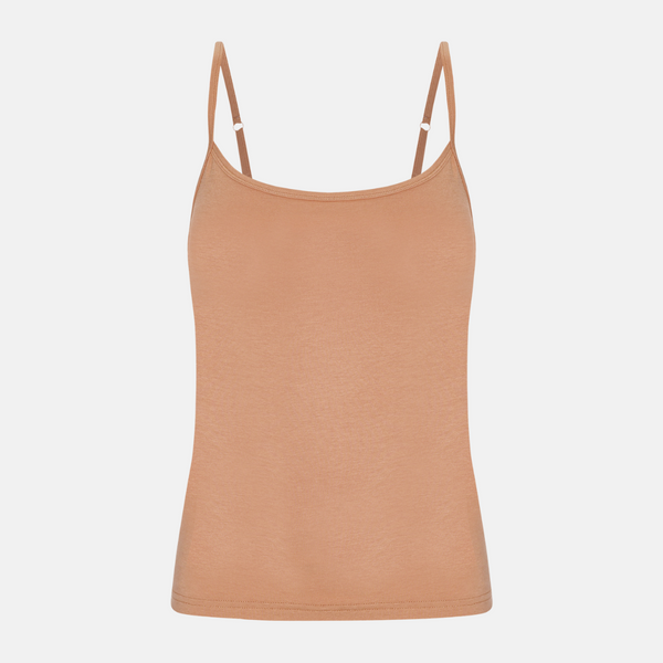 4 pack bamboo tops with thin straps black/tan