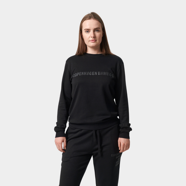 Black bamboo sweatshirt with logo
