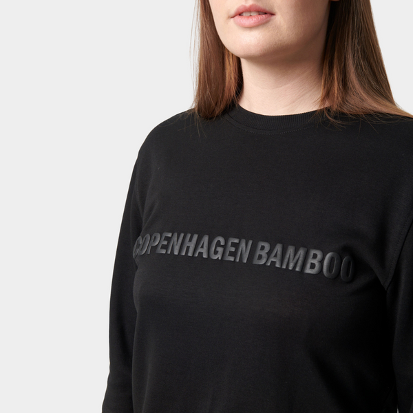 Black bamboo sweatshirt with logo