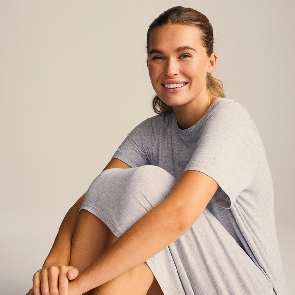 Bamboo T-shirt dress light grey