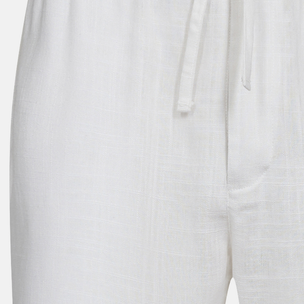White bamboo and linen trousers