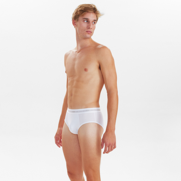 3 pairs of bamboo men's briefs white