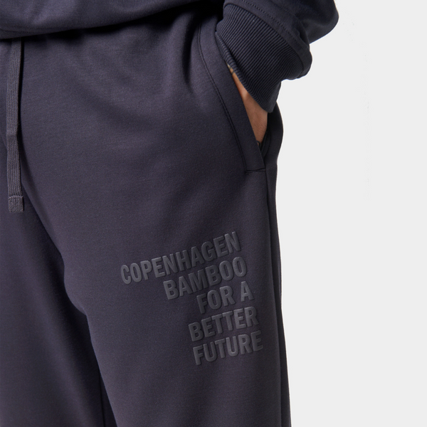 Dark grey bamboo sweatpants with logo