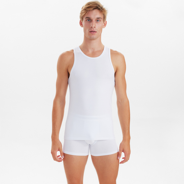 2 white bamboo tank tops