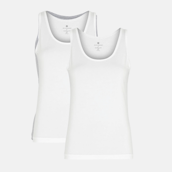 2 white bamboo tank tops