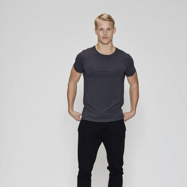 Dark grey crew neck bamboo T-shirt